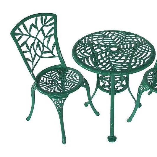 Bistro Table Set - 耐久性のある鋳造アルミニウム製3ピース屋外ダイニングセット、錆びないパティオテーブルと椅子、庭、バルコニー、カフェ、ビストロの装飾に最適