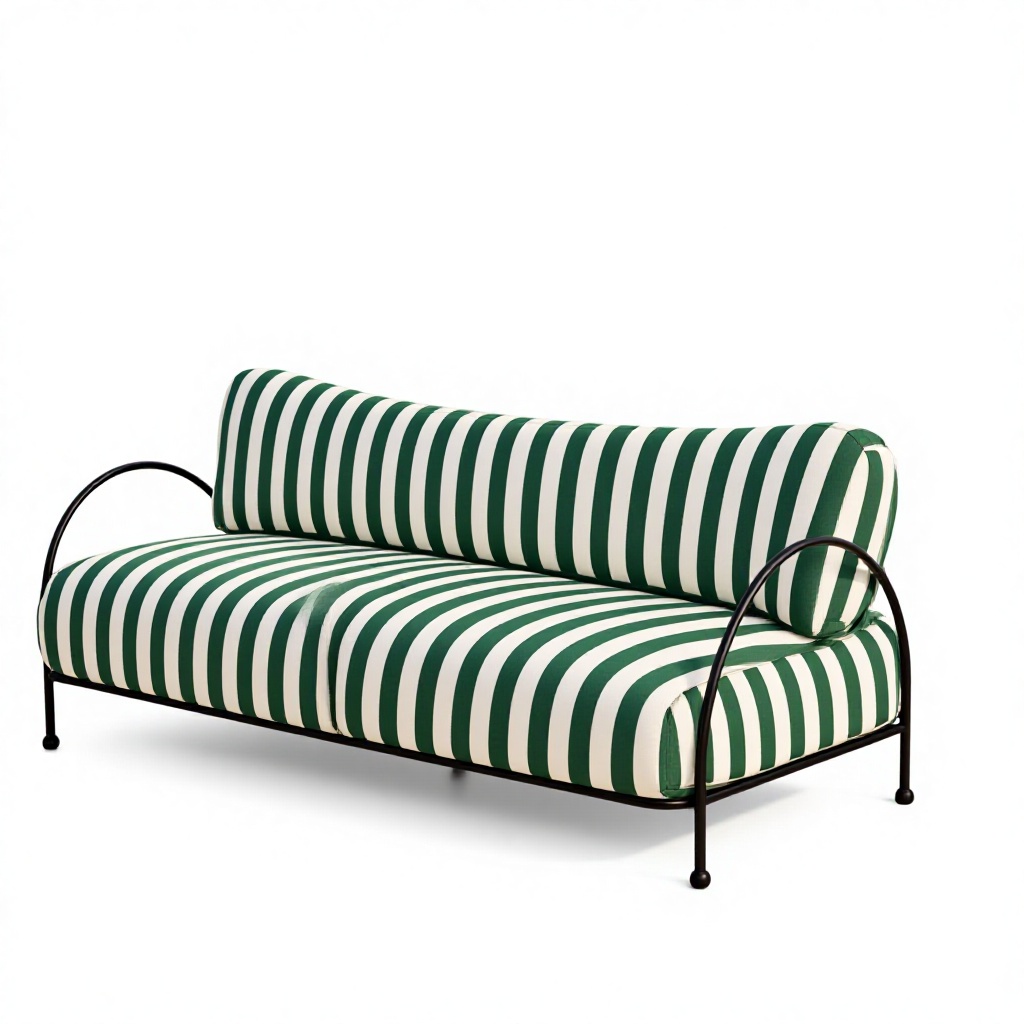 Outdoor Furniture Quick Dry - モダンな屋外ガーデンソファ3人掛け、速乾クッション付き、防水鉄製フレーム家具