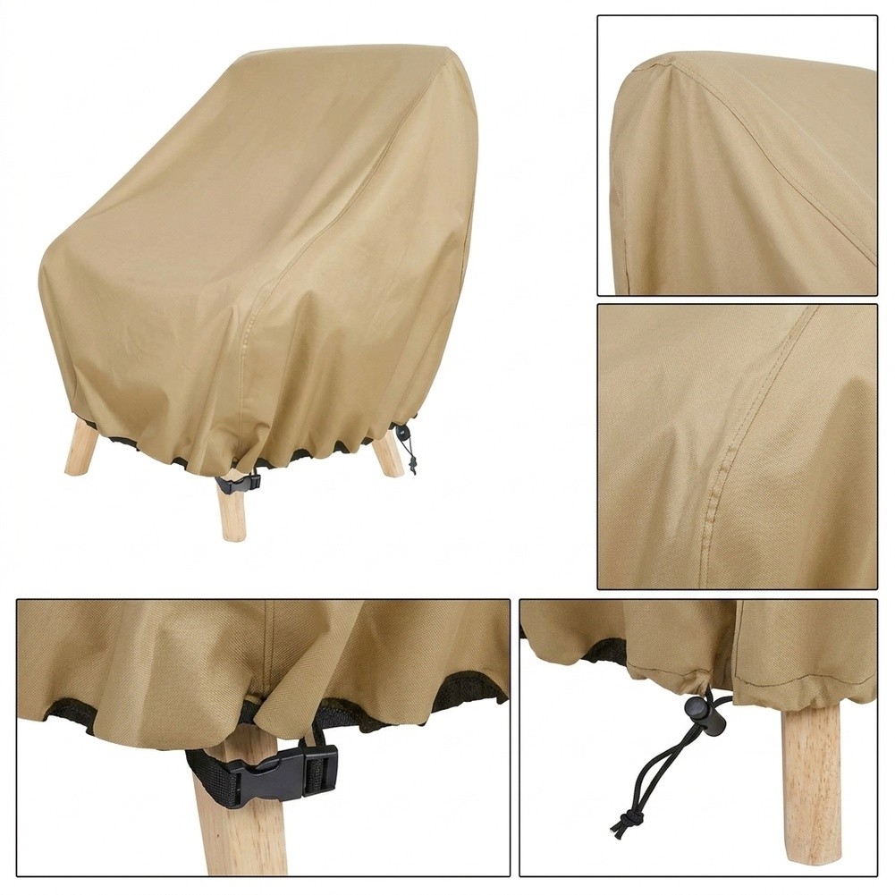 Outdoor Furniture Patio - 防水パティオチェアカバー 屋外ラウンジ用 深型シングル芝生チェアカバー 最大35W×35D×34Hインチの家具カバーに対応
