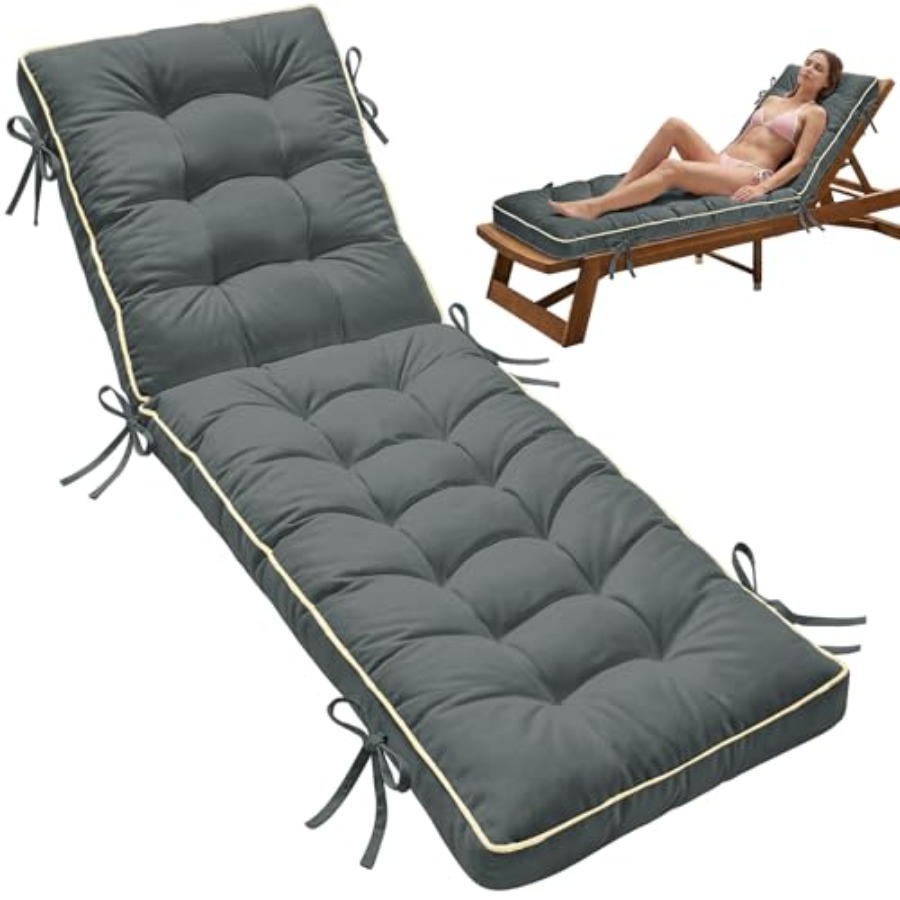 Outdoor Furniture Quick Dry - x21 折りたたみ式寝椅子クッション速乾 - 屋外サンラウンジャーシートパッド、パティオ家具、デッキチェア、ポータブル用シェードフォーム付き