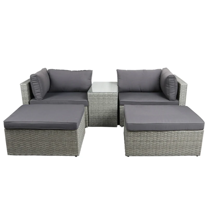 Outdoor Furniture In Sale - ホットセール パティオガーデン家具 4人掛けまたは5人掛け ラタン製屋外ソファセット ブラック 防水