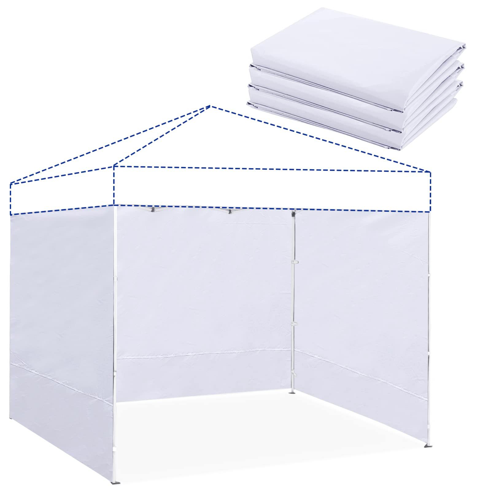 Gazebo Pop Up - キャノピー・サンウォール・サイドウォール・ガゼボ・テント 防水仕様 10x10フィート ポップアップ式ストレートレッグガゼボ 屋外用 サイドウォール1枚のみ