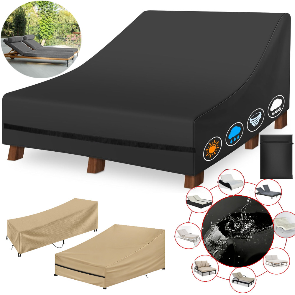 Outdoor Furniture Manufacturer - 防水ダブル/シングルワイドパティオ長椅子カバー屋外籐製デイベッド芝生プール家具ベッド保護カバー