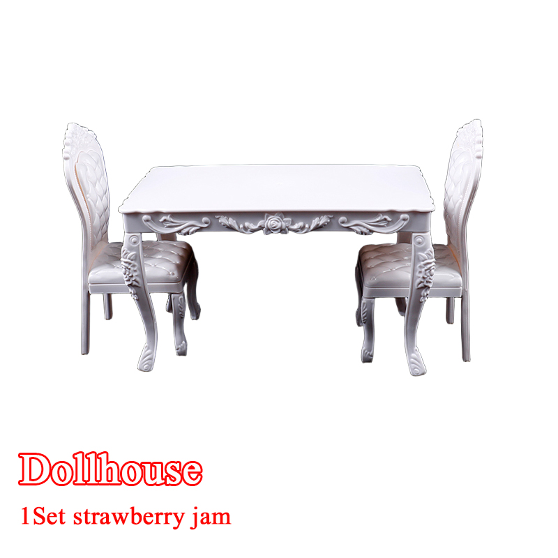 Bistro Table Set - ドールハウス 1:6 キッチン家具 ダイニングテーブル 椅子 コンピュータ