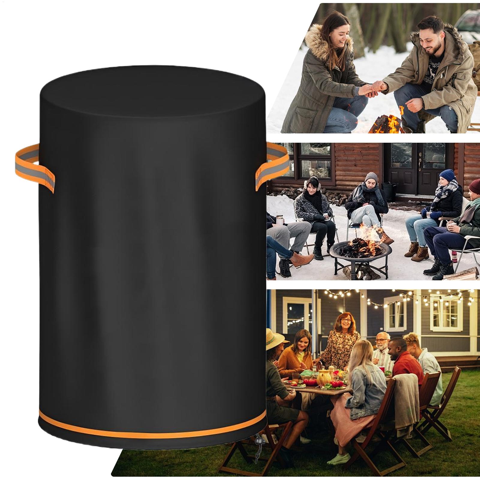 Outdoor Furniture Fire Pit - ファイヤーピットコラムカバー高耐久防水屋外家具プロテクターファイヤーコラムパティオ暖炉カバー庭バルコニー芝生用