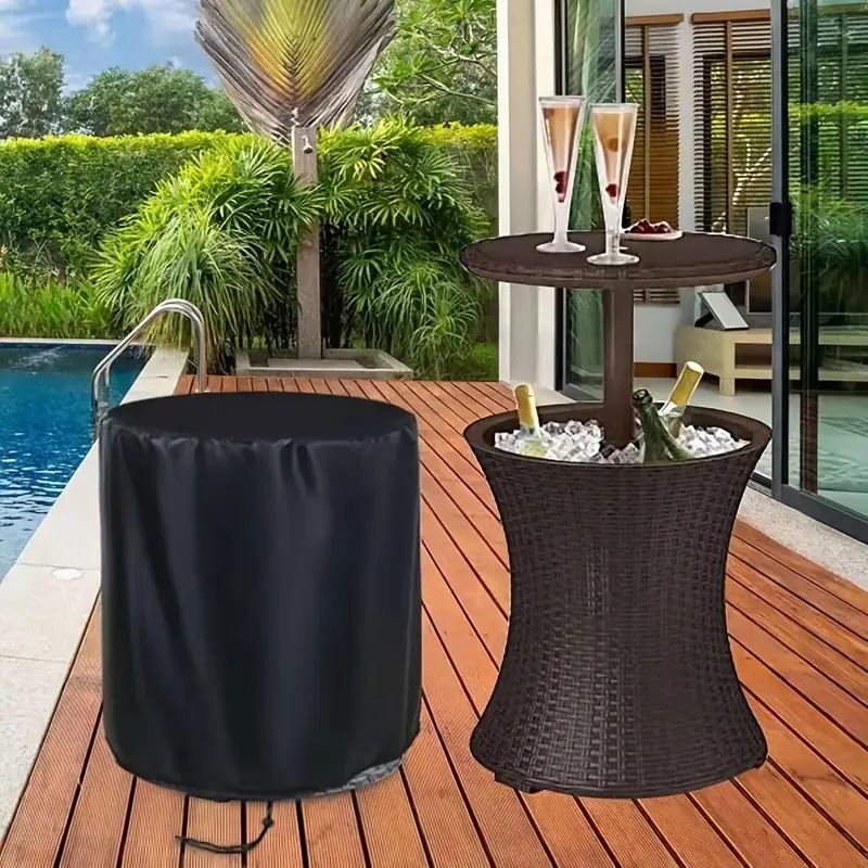 Outdoor Furniture Patio - 屋外織物テーブルカバー、パティオテーブルカバー、屋外テーブルカバー、丸型ダイニングテーブル、クールバー、プールクーラーテーブルに適合