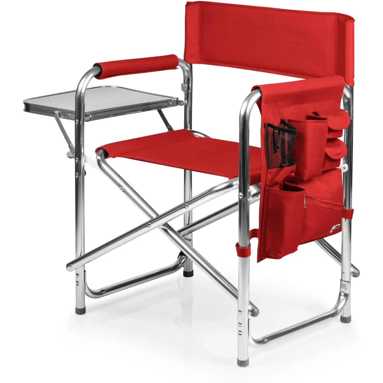 Outdoor Furniture Brands - For Time ブランド - サイドテーブル付きスポーツチェア、ビーチチェア、大人用キャンプチェア、(レッド)