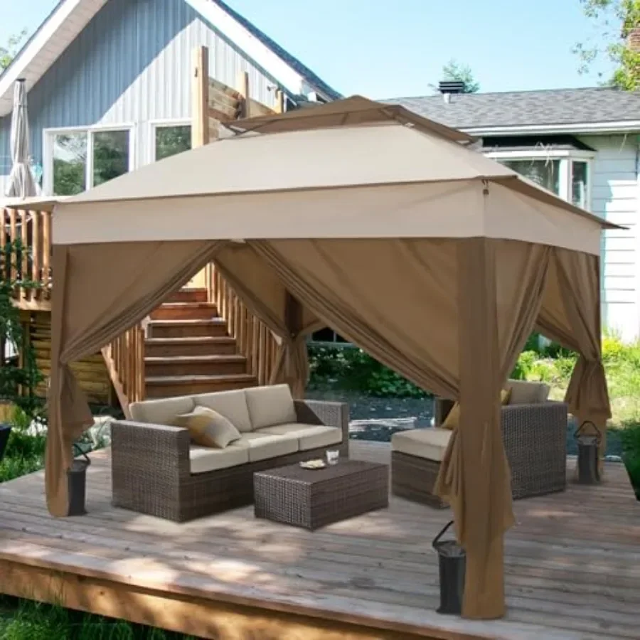 11x11 ポップアップガゼボ、4つの側面壁付き、UPF 5 - Gazebo Pop Up のレビューと価格