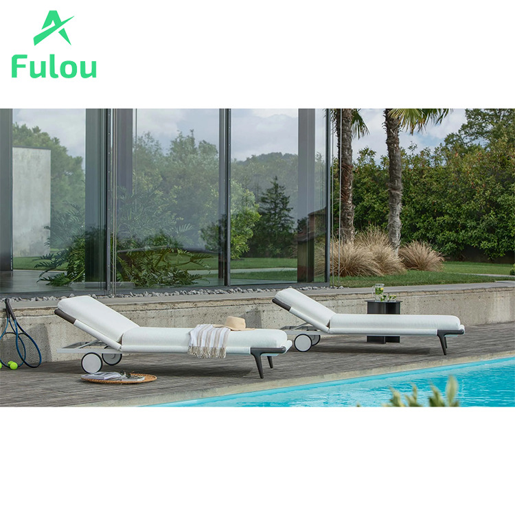 モダンなアルミ製サンラウンジャー、UV耐性、防水生地、速乾性 - Outdoor Furniture Quick Dry のレビューと価格