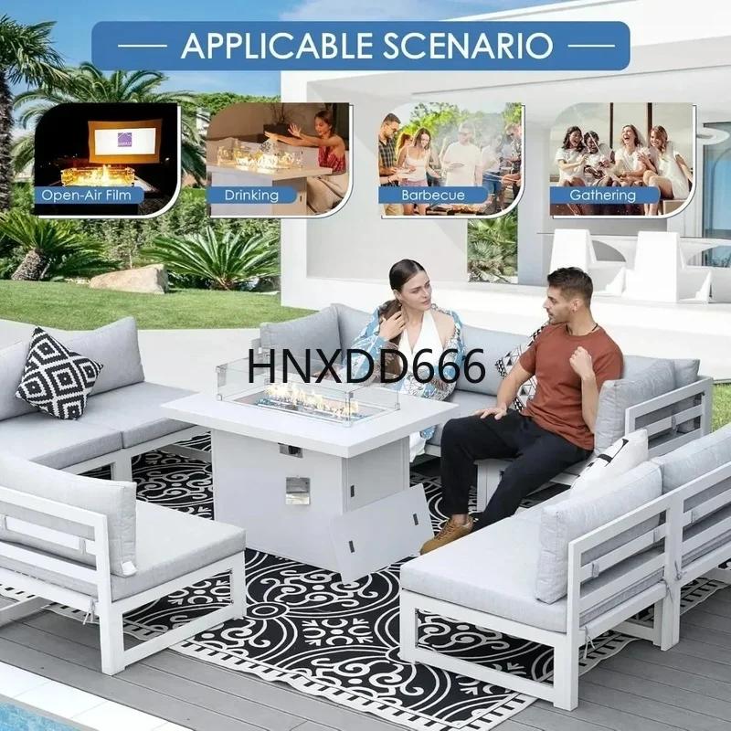 7点セット アルミ製屋外パティオ会話セット、43インチのプロ - Outdoor Furniture Fire Pit のレビューと価格