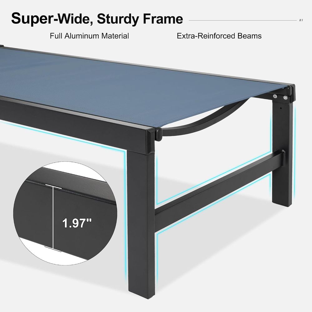 車輪とテーブル付きセット、インディゴ |   6つの調節可能 - Outdoor Furniture Quick Dry のレビューと価格