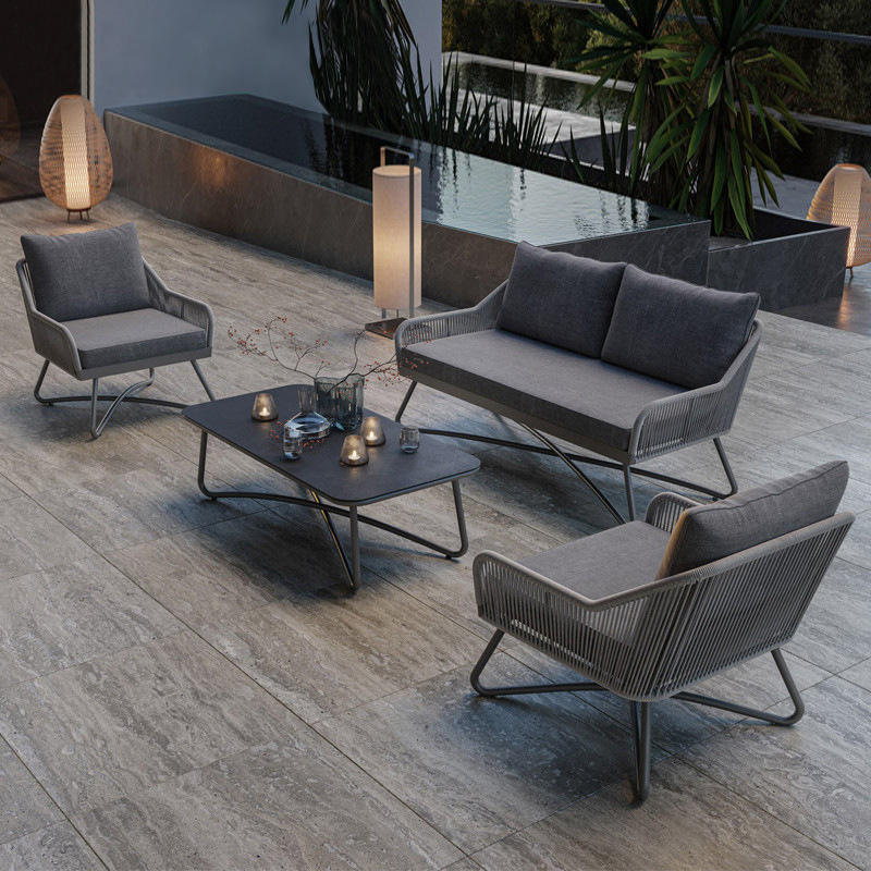 # モジュール式アルミ製屋外ソファセット、速乾クッション付き - Outdoor Furniture Quick Dry のレビューと価格
