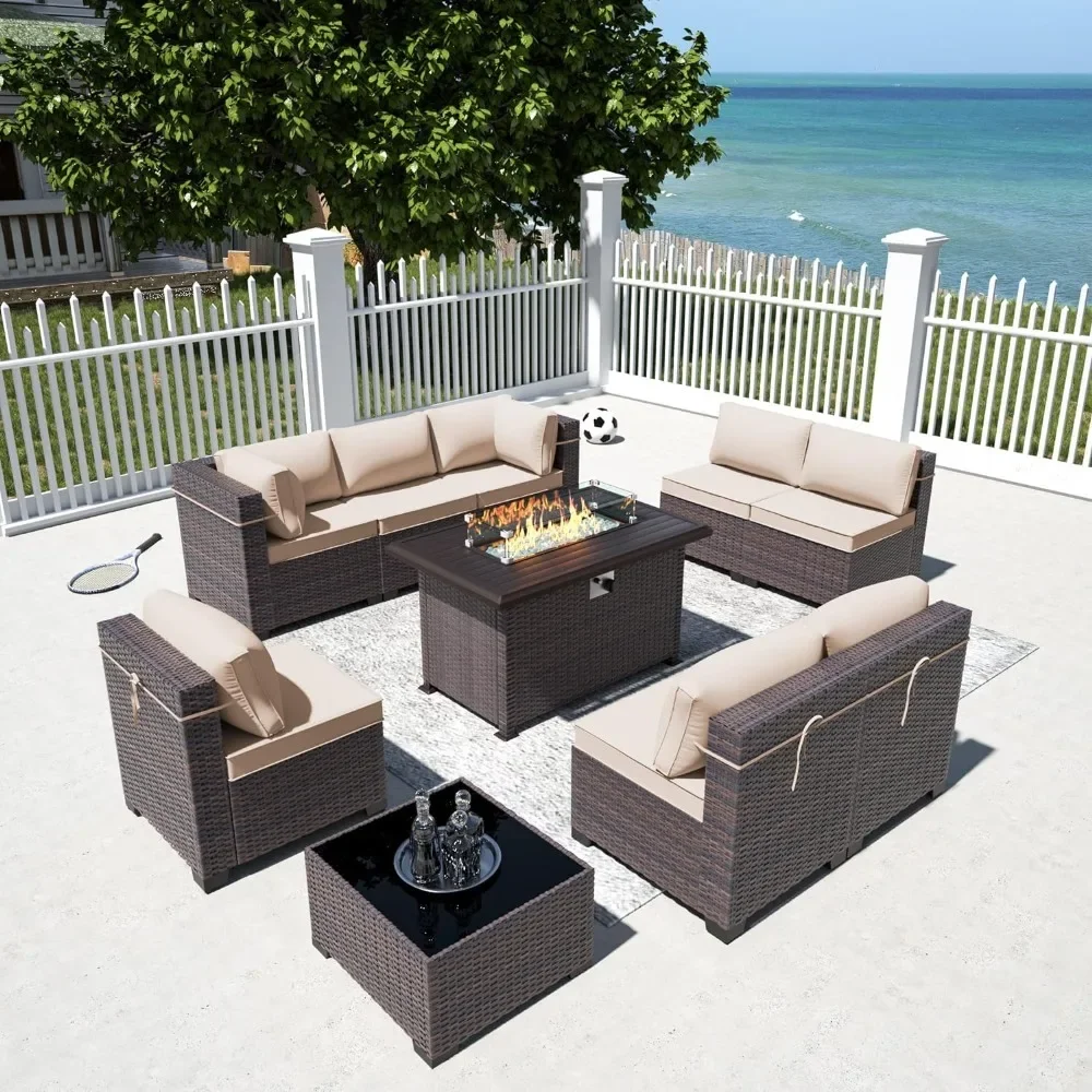 -プロパンファイヤーピットテーブル付きパティオ家具セット、1 - Outdoor Furniture Fire Pit のレビューと価格