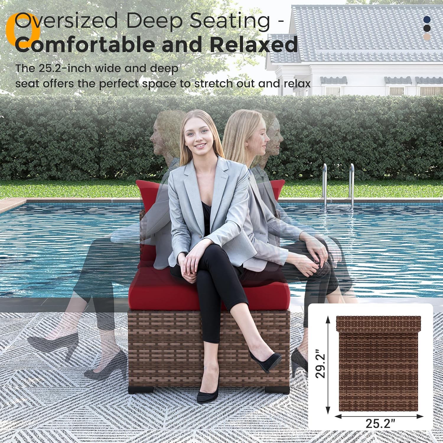 8ピース全天候型ウィッカーセクショナルソファ＆ファイヤーピッ - Outdoor Furniture Fire Pit のレビューと価格