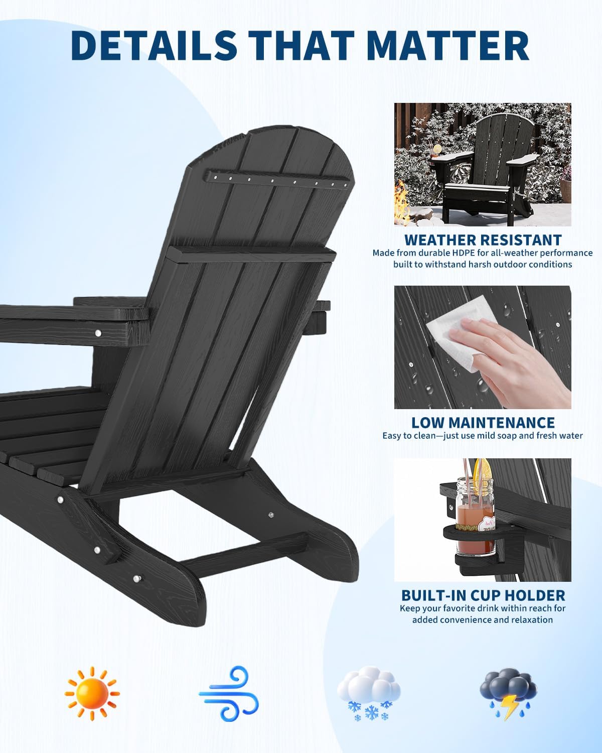 折りたたみ式アディロンダックチェア HDPEプラスチック製屋 - Outdoor Furniture Fire Pit のレビューと価格