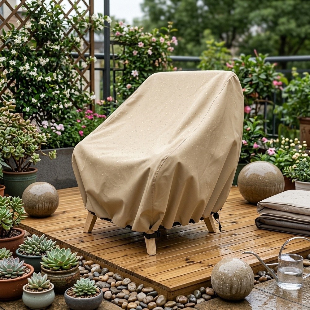 防水パティオチェアカバー 屋外ラウンジ用 深型シングル芝生チ - Outdoor Furniture Patio のレビューと価格