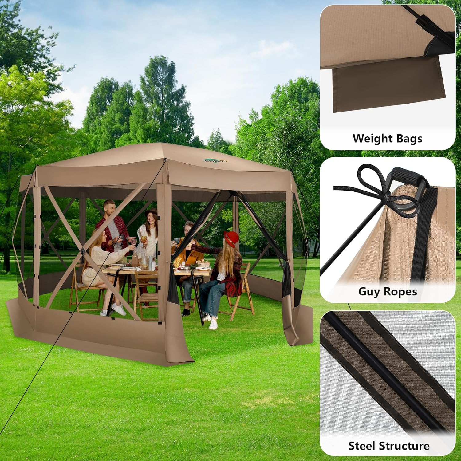 15x15 ポップアップスクリーンテント ガゼボハウス キャ - Gazebo Pop Up のレビューと価格