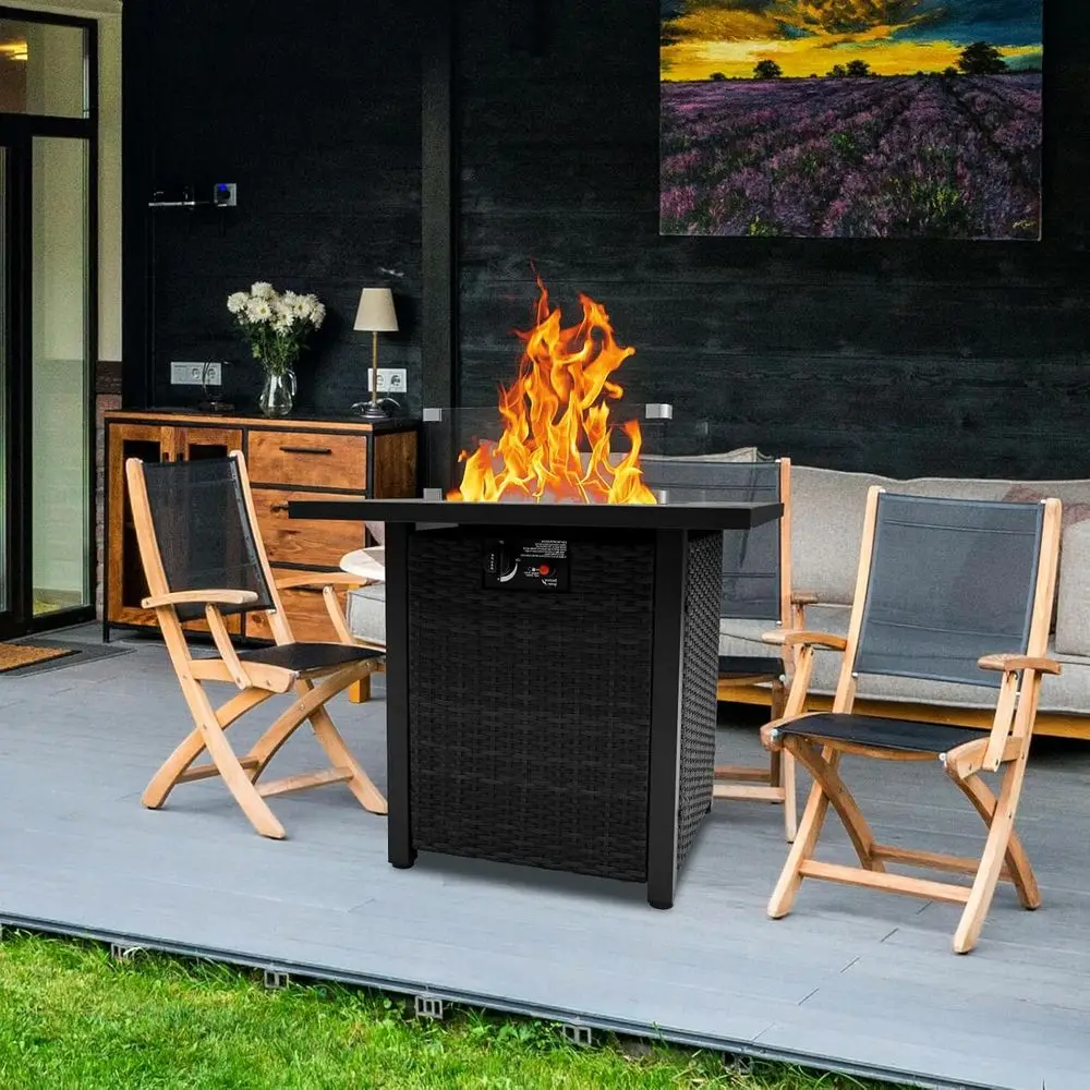 籐製屋外パティオ家具セット、豪華なクッション付き籐製セクショ - Outdoor Furniture Fire Pit のレビューと価格