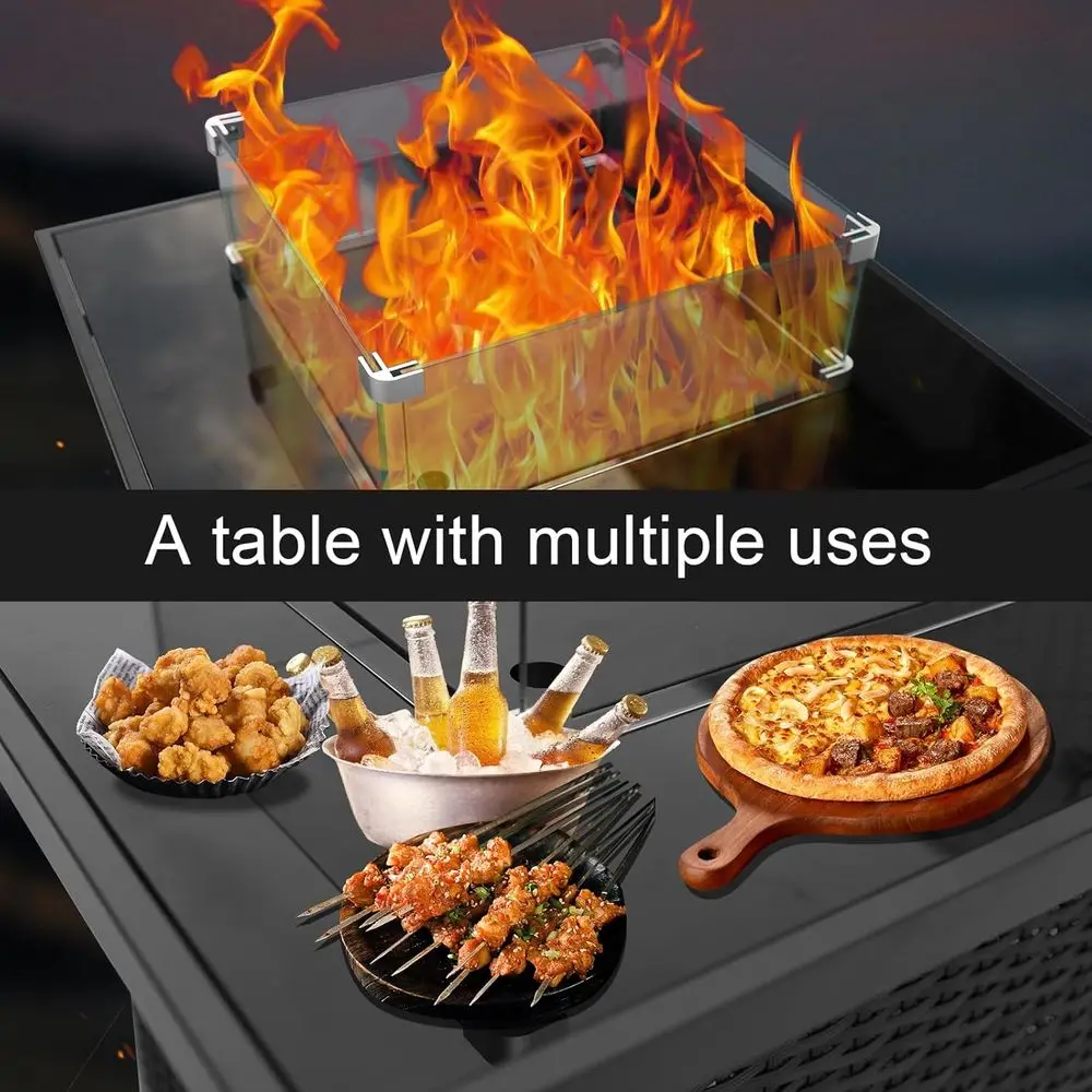 籐製屋外パティオ家具セット、豪華なクッション付き籐製セクショ - Outdoor Furniture Fire Pit のレビューと価格