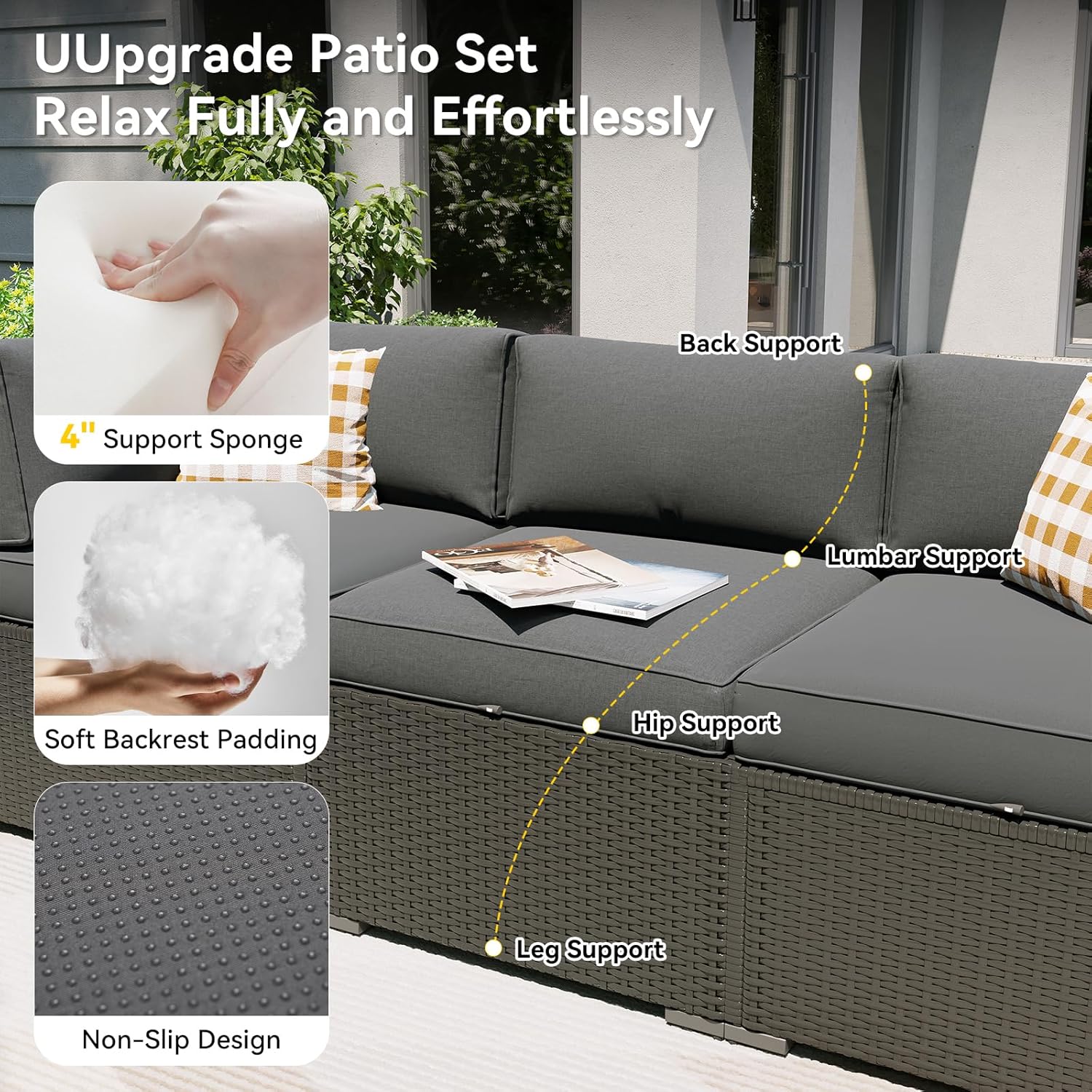 ファイヤーピットテーブル付きパティオ家具セット、8ピース屋外 - Outdoor Furniture Fire Pit のレビューと価格