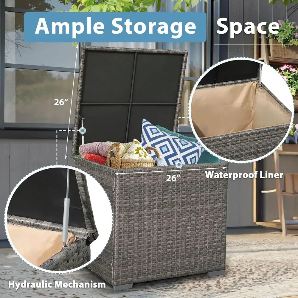 8点セットのパティオ家具、45インチのファイヤーピットテーブ - Outdoor Furniture Fire Pit のレビューと価格