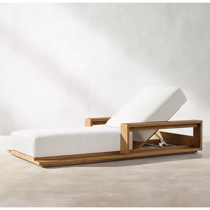 ホットセール ビーチサンベッド プール チーク材 ラウンジチ - Outdoor Furniture In Sale のレビューと価格