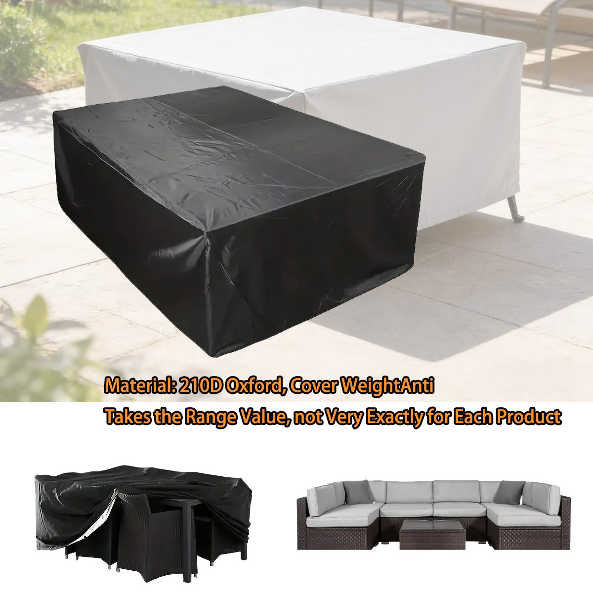 600サイズ展開の屋外家具カバー、紫外線防止、パティオガーデ - Outdoor Furniture Patio のレビューと価格