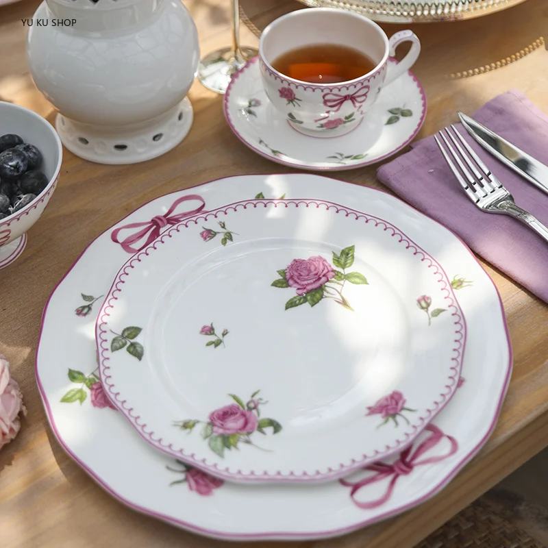 フレンチローズセラミックカトラリー,ボーンチャイナカップ,サ - Bistro Table Set のレビューと価格