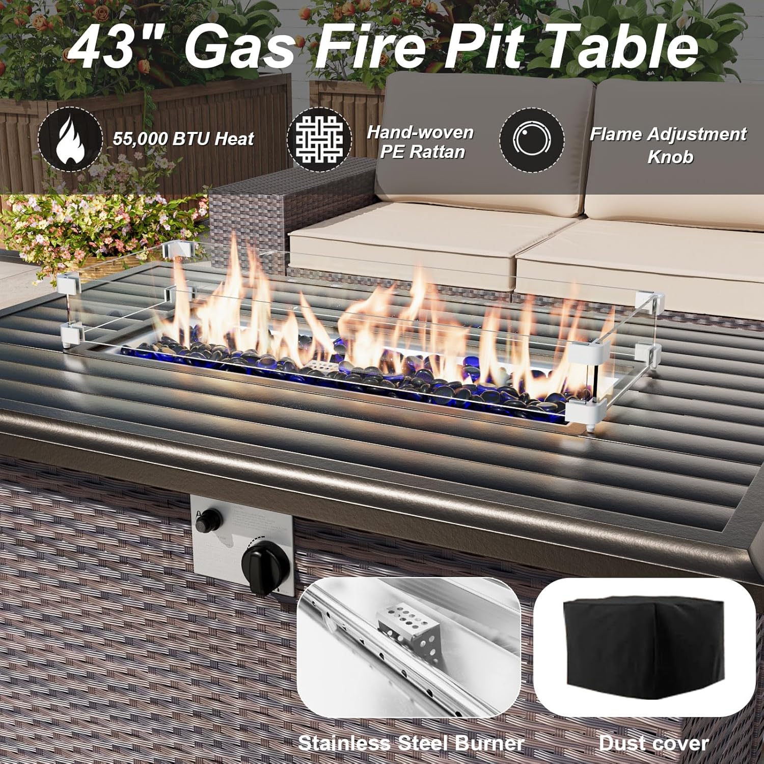 ファイヤーピットテーブル付きパティオ家具セット 55000  - Outdoor Furniture Fire Pit のレビューと価格