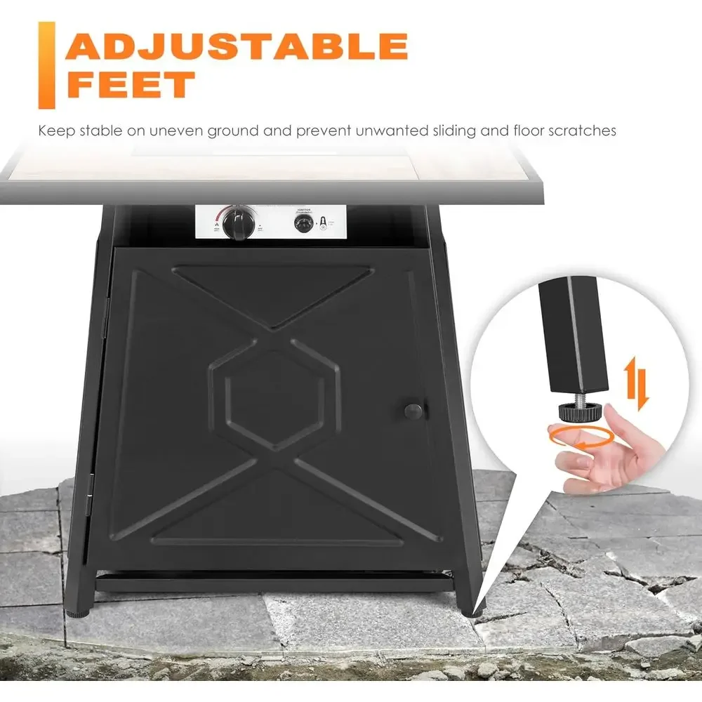 5点セットの屋外パティオ家具セット、ファイヤーピットテーブル - Outdoor Furniture Fire Pit のレビューと価格