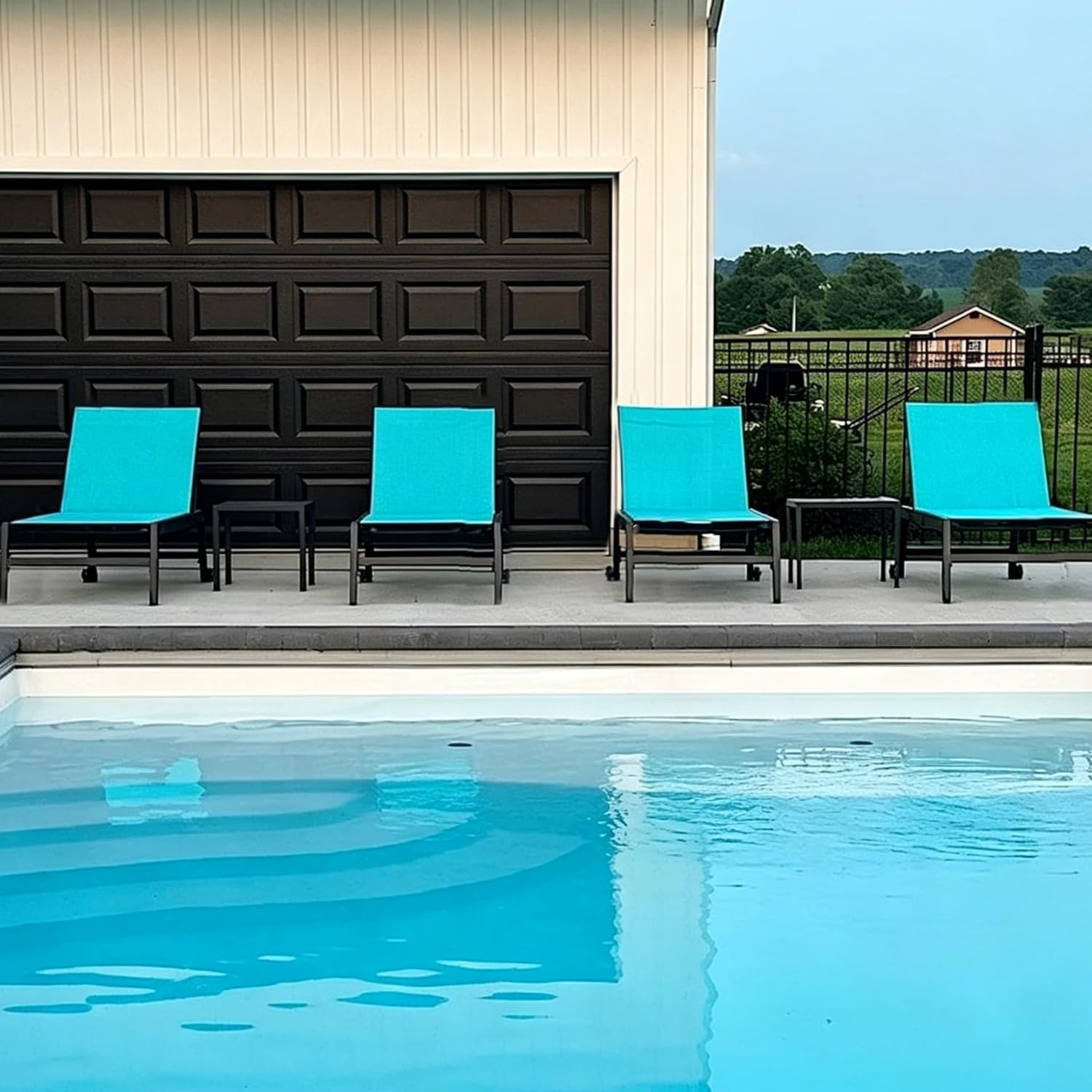 特大ラウンジチェア 2脚セット（ホイール付き、ブルー、背の高 - Outdoor Furniture Quick Dry のレビューと価格