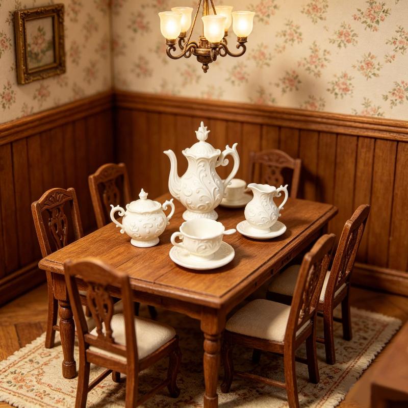 新発売。スタイリッシュなミニチュアドールハウス用ティーポット - Bistro Table Set のレビューと価格