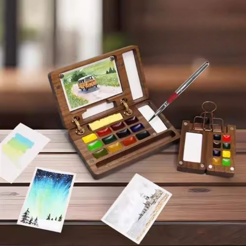 ポータブル旅行水彩油絵木製ペイントボックス美術学生屋外スケッ - Outdoor Furniture Paint のレビューと価格
