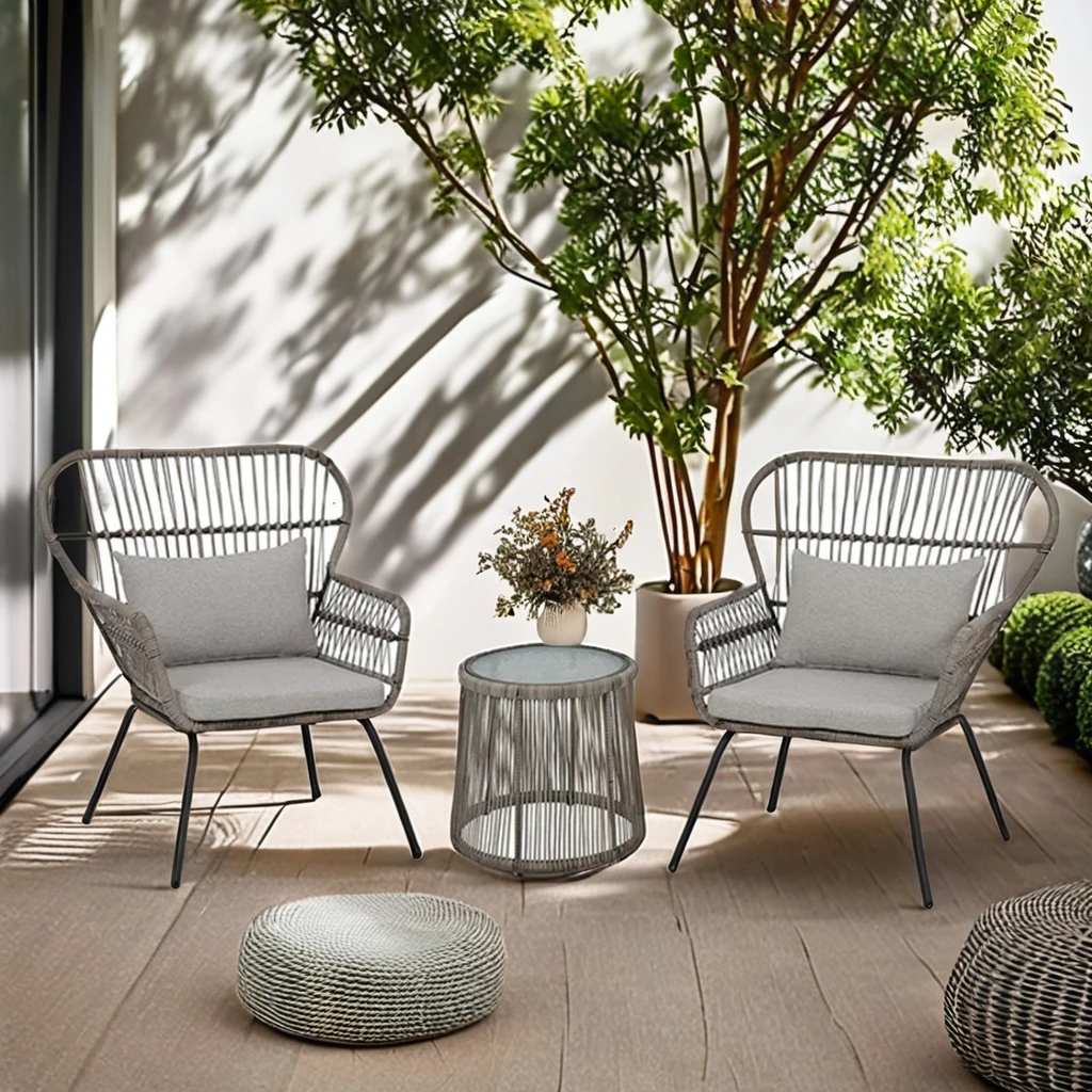 # バルコニーセット用真新しい屋外パティオロープ家具スチール - Outdoor Furniture Brands のレビューと価格